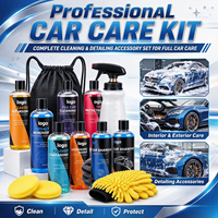 Kit d'entretien complet pour voiture de 500 ml, ensemble d'accessoires de nettoyage et de polissage avec sac portable pour le lavage et le polissage des voitures