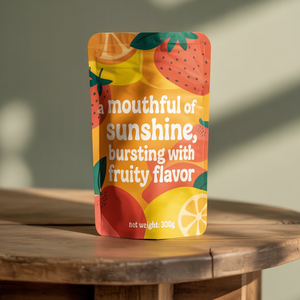 Tùy chỉnh thiết kế lá dây kéo túi bao bì thực phẩm 300g giấy kraft Snack có thể khóa lại có thể phân hủy một nửa rõ ràng đứng lên túi - Product Image 3