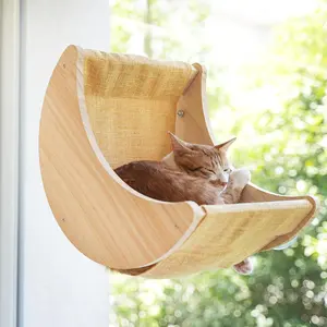 Raam Kattenbedden Voor Katten Binnenshuis Zitstokken Maan Planken Gemonteerd Met Sterke Zuignappen Kat Raam Stoel Voor Slaap-En Horloge Vogels