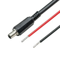 16AWG penguncian DC 5521 kabel daya steker jantan dengan kabel Sekring pegas ekor babi untuk Panel surya, mobil, aplikasi rumah