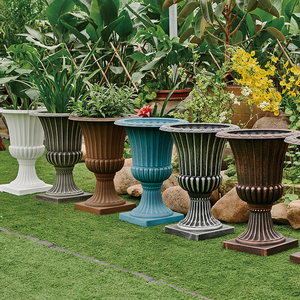 Weihnachts luxus garten Silber römischer Stil <span class=keywords><strong>gro</strong></span>ßer Blumentopf im Freien - Product Image 6