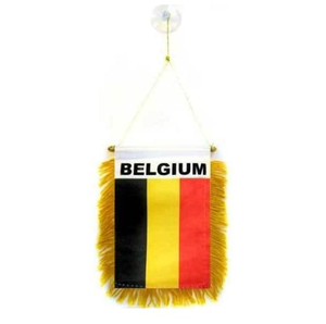 Drapeau suspendu de Cap-Vert, mini bannière de voiture pour la Coupe du Monde de football, à fixer sur le rétroviseur avec ventouse, à franges dorées, double face - Product Image 5
