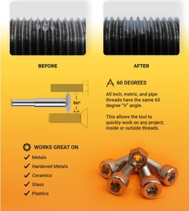 Kit standard de 8 boulons de réparation pour filetages rotatifs RTK3.1, pour la restauration de filetages, outils électriques, outils pneumatiques, tuyaux pouces/métriques - Product Image 5