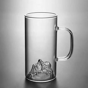Tasse à thé classique à double paroi en verre borosilicate résistant à la chaleur avec poignée, transparente, ronde, 350 ml, cadeau d'affaires - Product Image 3