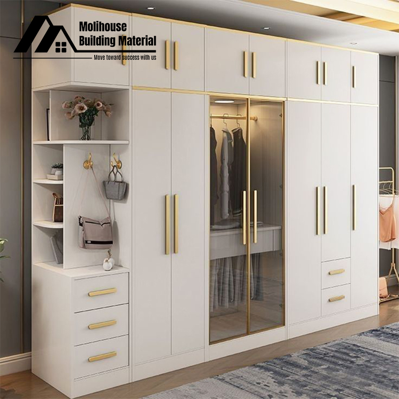 Custom Design Wardrobe Simple Modern Melamine Particle Board Panel Wardrobe Storage Cabinet Closet Bedroom Wardrobes