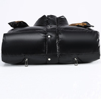 Veste d'hiver épaisse et brillante pour homme, doudoune décontractée personnalisée, chaleur supplémentaire, vente en gros, rembourrage en duvet de canard blanc, fermeture éclair courte