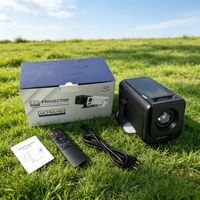 Mini projecteur LCD Android portable WiFi 6, écran miroir intelligent, prise en charge 4K, Android 14, TV intégrée, haut-parleurs stéréo HIFI, 300 lumens