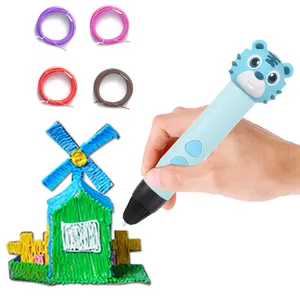 Verjaardagsfeestje Geschenken Cartoon Tijger 3d Tekening Pen Instelbare Snelheid 1.75Mm Plastic Gloeidraad Voor 3d Printer Pen