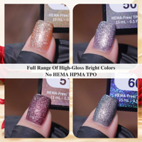 Kit de vernis à ongles UV gel magnétique longue durée, 60 couleurs, effet œil de chat, base aqueuse, haute qualité, non toxique, végétalien, pour salon