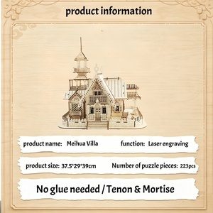 <span class=keywords><strong>Puzzle</strong></span> 3D in Legno FSC Senza <span class=keywords><strong>Colla</strong></span>, Casa in Miniatura Fai-da-Te <span class=keywords><strong>per</strong></span> Adulti, Regalo Direttamente dalla Fabbrica - Product Image 1