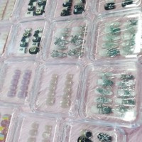 Boîtes d'emballage en plastique transparent personnalisées en gros pour faux ongles à presser, présentoirs et boîtes vides pour designs de faux ongles