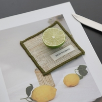 Sous-verres carrés en tissu d'été, sets de table en ramie isolants pour la chaleur, sets de table en tissu à bords surpiqués pour la cérémonie du thé.
