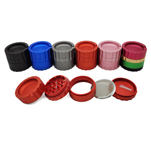 Broyeur à herbes en aluminium de haute qualité avec logo personnalisé, broyeur à tabac en métal, 4 pièces, accessoires pour fumer, boutique de fumeurs avec cendrier - Product Image 6