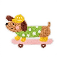 Parche Bordado a Máquina de Perrito, Aplique de Tela Bordado a Mano para Perros Pequeños, Adorno de Felpa para Ropa, Lindo Gorro