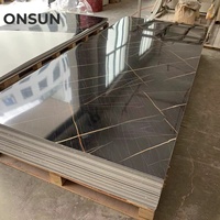 ONSUN-Panneau UV de haute qualité 1220*2800*2mm, feuille de PVC marbrée, profil de décoration intérieure en polyuréthane, capacité de conception de modèle 3D