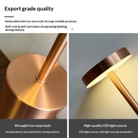 Lampe de table en forme de I, rechargeable, créative, en métal, lumière d'ambiance USB pour chambre à coucher, chevet et salon