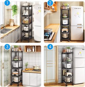 Hochleistungsregal 5 feste Aufbewahrungsregale, Metallaufbewahrungshalter und Regal multifunktionale Küchenartikel Küchenständer Küchenunterteile - Product Image 3