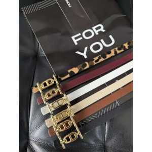 Ceinture fine en PU avec boucle plaquée or, style décontracté, plusieurs couleurs disponibles - Product Image 3