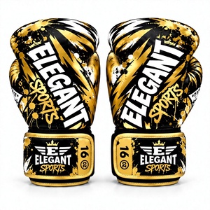 Guantes de boxeo de cuero PU con acolchado duradero, guantes para entrenamiento, sparring, bolsa de boxeo, guantes elegantes para fitness, gimnasio y deportes. - Product Image 6