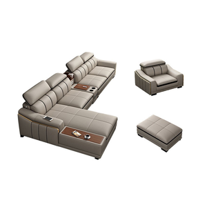 Juego de sofás de cuero genuino de lujo moderno a <span class=keywords><strong>precio</strong></span> de fábrica, sofás para sala de estar, sofá de cuero de microfibra de esquina para uso doméstico - Product Image 4