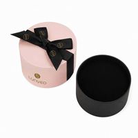 Boîte ronde en papier pour bijoux, personnalisable, de différentes tailles, décorative, de couleur rose, imprimée, pour emballer des colliers et des bagues