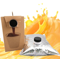 Paquete de bolsa de grado alimenticio con bolsa de grifo en caja de aluminio para embalaje líquido, gran oferta, bolsa de aluminio con válvula