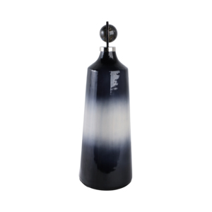 Vaso in vetro conico con coperchio in pietra e metallo per decorazioni floreali da soggiorno, pezzo d'accento. - Product Image 3