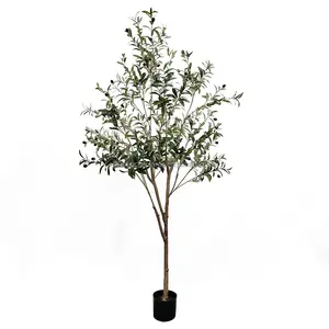 Die Briten lieben einfache Art künstliche Pflanze 5.6Ft Olivenbaum künstlich für Garten Home Window Stage Display Dekor