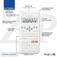 Calculatrice scientifique numérique Fx-570MS-2 blanche avec carte PCB SKD et 401 fonctions pour l'école, le bureau, fabrication OEM/ODM