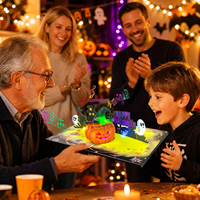 Nouvelle carte pop-up 3D Halloween 2026, citrouille effrayante découpée au laser, carte de vœux artisanale pour enfants, amis et famille