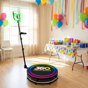 Photobooth LED rotatif à 360° pour <span class=keywords><strong>selfie</strong></span>, 68 80 100 115 cm, location pour fête d'anniversaire, compatible avec les smartphones, iPad, appareil photo reflex - Product Image 2
