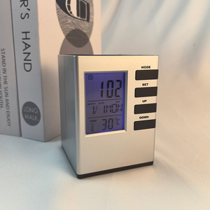 Portalápices de Escritorio con Reloj Despertador Digital, Calendario y Música, Diseño Moderno para Oficina y Hogar - Product Image 6