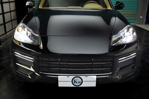 Для <span class=keywords><strong>Cayenne</strong></span> 957 2007-2010: Комплект для модификации (из старой версии в новую) 9Y0.2 2025GTS — передний бампер в сборе + ДХО + матричные фары 9Y0.1 из полипропилена - Product Image 2
