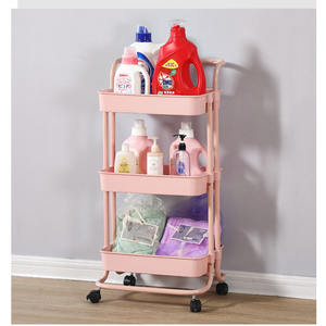 Nordic Small Cart Rack Rolling Bath Organizer <strong>Craft</strong> Rotating Basket Rack Roll Cart Kitchen Basket <strong>Trolley</strong> with Basket - Product Image 4