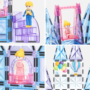 Fabbrica OEM ODM 3D Starshine colore congelato 100 pezzi castelli costruzione piastrelle magnetiche magnete <span class=keywords><strong>set</strong></span> di blocchi per bambini - Product Image 3