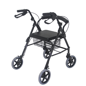 Déambulateur pliable en aluminium 2-en-1 avec siège confortable pour la mobilité des personnes âgées et des adultes. - Product Image 1