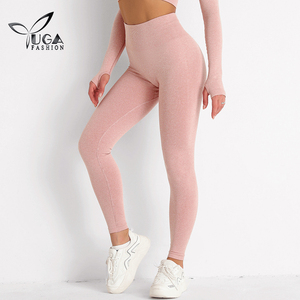 Ropa atlética personalizada para <span class=keywords><strong>chicas</strong></span>, pantalones de Yoga Lifting de cadera, mallas lisas de cintura alta de longitud completa, mallas sin costuras - Product Image 6