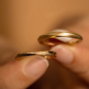 แหวนคู่รักโมเบียสเพชร HPHT รับรองโดย Aimgal NGTC ชุบทอง <span class=keywords><strong>18K</strong></span> เงินแท้ 925 ของขวัญสำหรับงานแต่งงานและหมั้น - Product Image 2