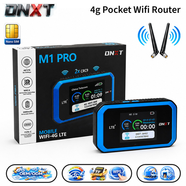 DNXT 4g Lte Wifi Router CRC9 Antenna 4g Wifi Router 3000mAh Wifi Mobile Sans Fil 2.4 Inch LCD Wifi Router in Car for Travel Use