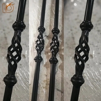 Prix d'usine Balustre en fer forgé noir, rond, à panier unique, avec tige métallique de 5/8 po, pour escalier intérieur et garde-corps de balcon