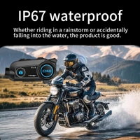 Casque de moto BT5.0 étanche avec caméra vidéo intelligente, interphone pour casque de moto, 4 à 6 voies, 800 m, haute qualité pour moto et vélo