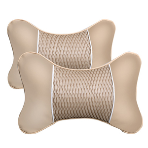 2 Piezas de Almohadas de Cuero PU Tejidas para Auto, Reposacabezas, Cojín de Apoyo para el Cuello, Accesorios para Asiento de Auto, Almohada de Seguridad Negra Universal, Decoración - Product Image 2