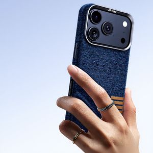Fundas Magnéticas Antihuellas y Antigolpes de Tela de Lino para iPhone 17 Pro Max, Protección de Lente, Carga Inalámbrica - Product Image 2
