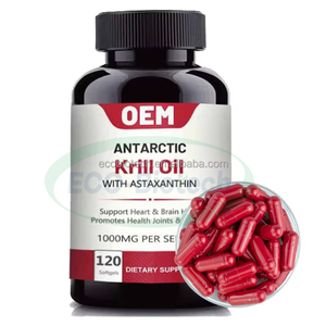 Ausreson Cápsulas de aceite de krill omega 3 Soporte EPA DHA Suplemento de astaxantina 500 mg Cápsulas de aceite de krill - Product Image 1