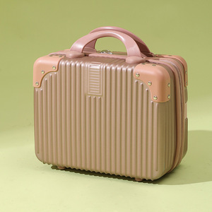 Vintage 14-inch <b>Mini</b> Portable Cosmetic <b>Box</b> Handbag Small Luggage Bag Password Travel Case <b>Storage</b> Makeup - Product Image 5