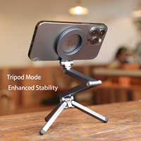 Support Magnétique Boneruy E08 en Alliage d'Aluminium, Trépied de Bureau Portable Transfrontalier, Support de Téléphone Pliable pour Voiture pour Streaming en Direct