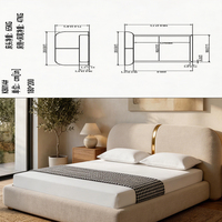 EVERGO Modernes Schwebendes Wolken-Rundbett mit Metallgestell und Stoffbezug in King Size, Doppelbett oder Queen Size mit Holzrahmen