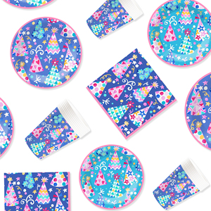 DAMAI Nuevo Juego de Vajilla para Fiesta de Cumpleaños Infantil con Diseño de Gorro, Incluye 7 y 9 Platos de Papel, Vasos y Servilletas para 8 Invitados - Product Image 3