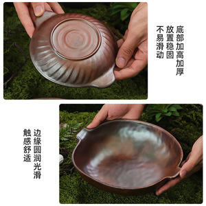 Vajilla de melamina Mountain Breeze, Plato para olla caliente con champiñones silvestres y verduras, Guarnición para olla caliente, con asas dobles - Product Image 3