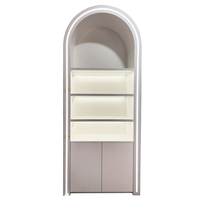 Meuble de présentation cosmétique en bois blanc de haute qualité pour magasin de jouets, étagère de salon de beauté avec éclairage LED